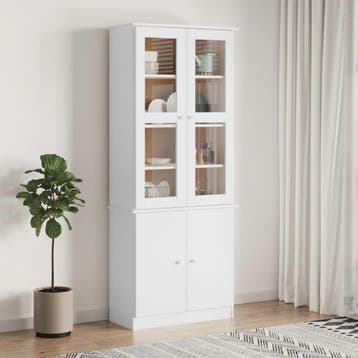 vidaXL Vitrinekast ALTA 77x35x186,5 cm massief grenenhout, Verzenden, Nieuw