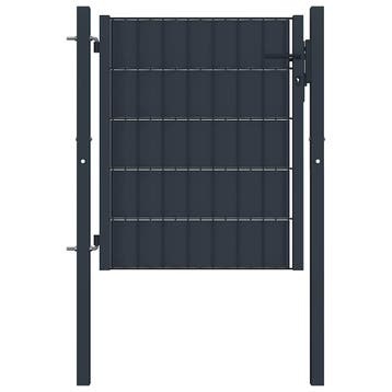 vidaXL Hekpoort PVC en staal 100x100 cm antraciet, Verzenden