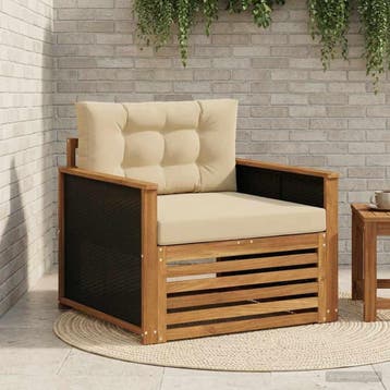 vidaXL Buiten Midden Sofa Naturel, Verzenden, Nieuw