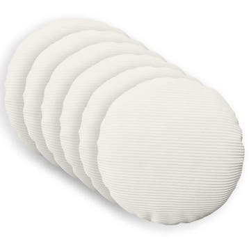 vidaXL Kussensloop 6 pcs HEERLEN Crèmekleurig Ø 60 cm, Verzenden, Nieuw