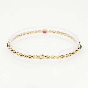 Bracelet - 14 carats Or jaune - Saphir-Rubis-Émeraude, Bijoux, Sacs & Beauté