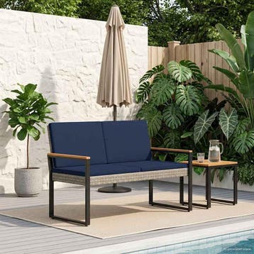 vidaXL Tuinbank 2 -Seater 107 x 61 x 80 cm poly rattan, Verzenden
