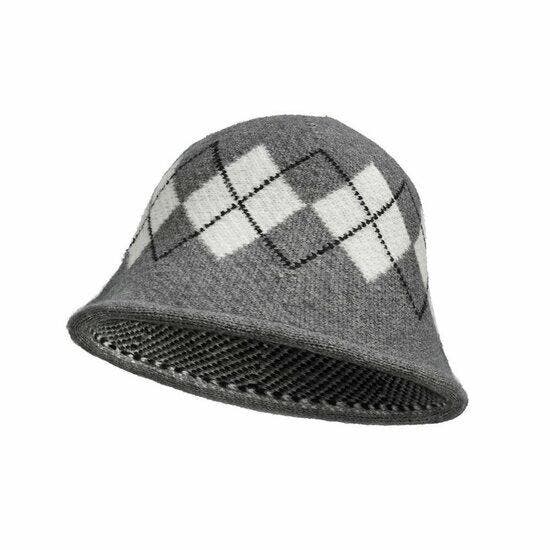 Bucket Hat Hoedje – Ruit Patroon – One Size – Grijs wit, Kleding | Dames, Hoeden en Petten