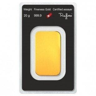 20 gram - Goud .999 - 20 Grams .9999 Fine Gold Bar Argor, Postzegels en Munten, Edelmetalen en Baren
