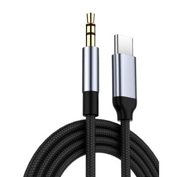 USB-C naar 3.5mm AUX Kabel Verguld Audio Jack Type C 1.5, Verzenden, Nieuw