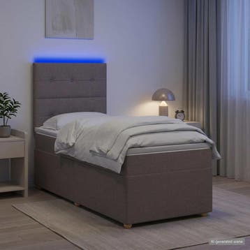 vidaXL Boxspringbed met matras met hoofdeinde Taupe 80 x 200, Verzenden, Nieuw