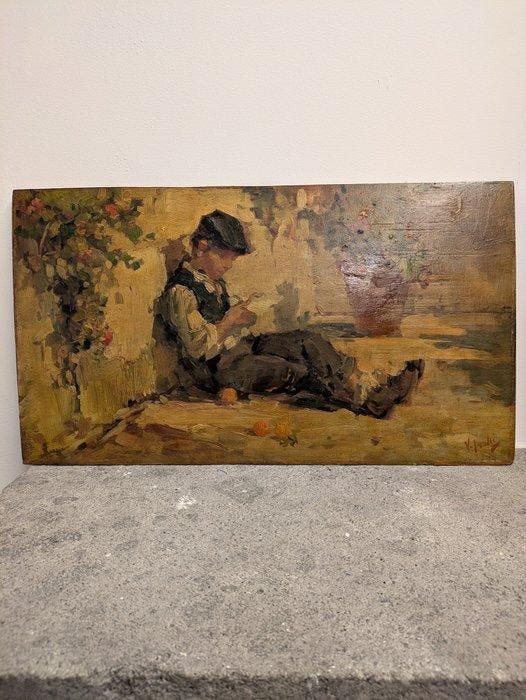 Vincenzo Irolli (1860-1949) - Contadino, Antiek en Kunst, Kunst | Schilderijen | Klassiek