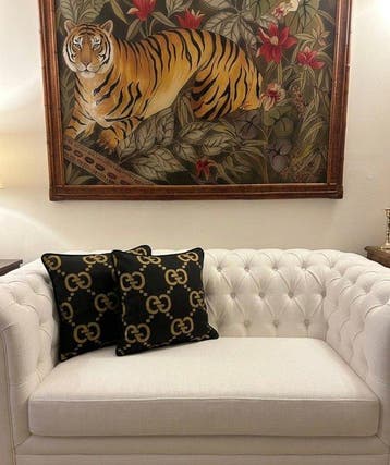 Gucci 2 Cuscini Gucci - GG - cotone 47 cm - Coussin (2), Huis en Inrichting, Nieuw