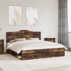 vidaXL Bedframe Rook Eiken 180 x 200 cm Massief grenenhout, Verzenden, Nieuw