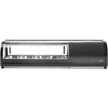 Sushivitrine | Zwart | 4x 1/3 GN | 0°C/+12°C | Statisch | 1, Verzenden, Nieuw in verpakking