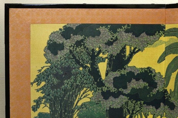 Paravent Bybu - Grand paravent Byobu à quatre panneaux -, Antiek en Kunst, Antiek | Overige Antiek
