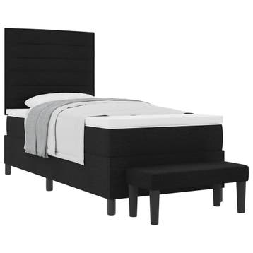 vidaXL Boxspring bed met kussen met hoofdeinde Zwart 80 x, Verzenden, Nieuw