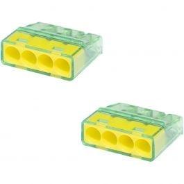 Vintex 4-polige Lasklem Geel - 0.2-2.5 mm² - 2 Stuks | LED t, Verzenden, Nieuw