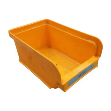 Magazijnbak 170x105x75 mm geel kunststof gebruikt, Ophalen of Verzenden
