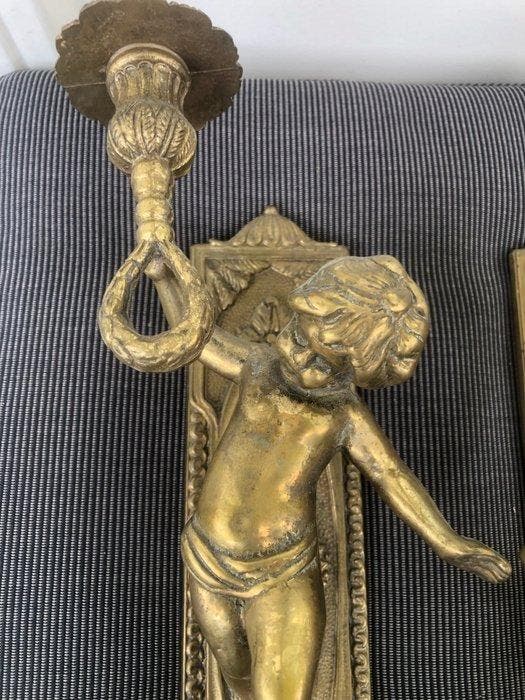 Chandelier (2) - Bronze - 2 appliques murales, Antiquités & Art, Curiosités & Brocante