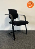 Vergaderstoel - HAG - zwart gestoffeerd met slede onderstel, Vergader- of Presentatieruimte, Ophalen of Verzenden, Gebruikt, Stoel
