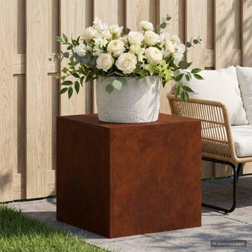 vidaXL Plantenstand Roestkleurig 40 x 40 x 40 cm weervast, Jardin & Terrasse, Verzenden