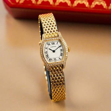 Cartier - Tortue Lady 18k Gold Diamond Bezel - 96067 - Femme