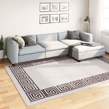 vidaXL Vloerkleed wasbaar 190x300 cm lichtbeige, Verzenden