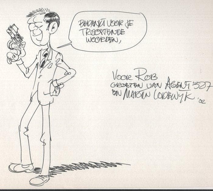 Martin Lodewijk - 1 Original drawing - Agent 327, Livres, BD