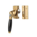 Raamsluiting met slot en ventilatiestand links messing ge..., Doe-het-zelf en Bouw, Ophalen of Verzenden, Nieuw, Koper of Messing