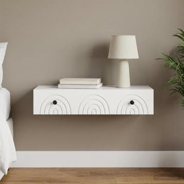 vidaXL Wandgemonteerde Zijtafel Wit 87,5 x 34,5 x 17 cm, Huis en Inrichting, Verzenden, Nieuw