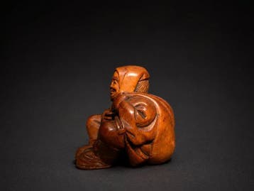 Netsuke houten doos - Japan - Meiji periode (1868-1912)
