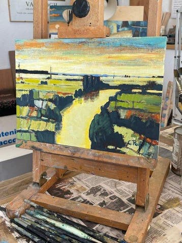 Claudio Rolfi (1960) - Là sullorizzonte, Antiquités & Art, Art | Peinture | Moderne
