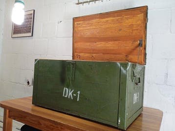 Poitrine - Grand Étui Militaire - Bois, Métal, Antiek en Kunst