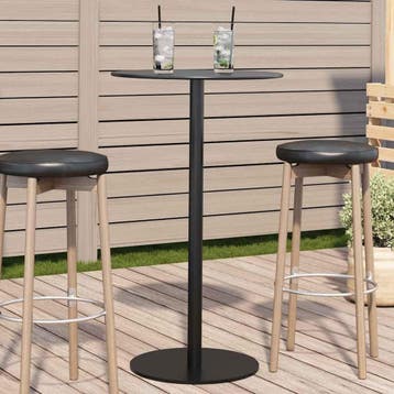 vidaXL Tuintafel rond Ø60x105 cm staal zwart, Tuin en Terras, Verzenden, Nieuw