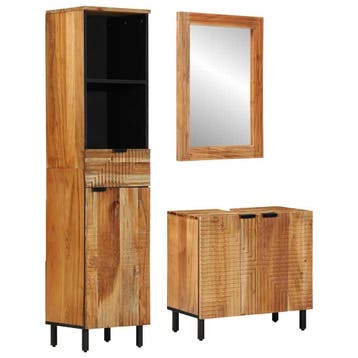 vidaXL Badkamerkast set 3 st Naturel 38 x 33 x 160 cm, Verzenden, Nieuw
