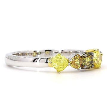 Statement ring - 14 karaat Witgoud - 0.99ct. tw. Geel