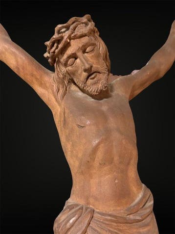 sculptuur, Christus figuur begin 20e eeuw - 45 cm - Hout -, Antiek en Kunst