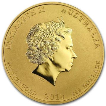 Australië. 100 Dollars 2010 1 oz $100 AUD Australian Gold, Postzegels en Munten, Edelmetalen en Baren