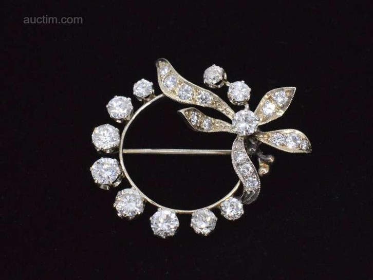 Gouden broche/hanger met diamanten, Handtassen en Accessoires, Overige Accessoires, Ophalen