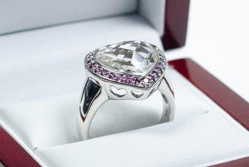 Zonder minimumprijs - Ring - 925 zilver - granaat -, Nieuw