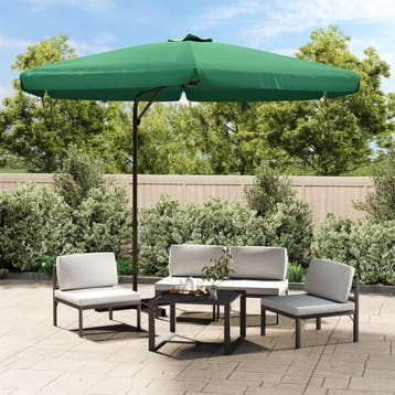 vidaXL Parasol met stalen paal 300 cm groen, Verzenden, Nieuw