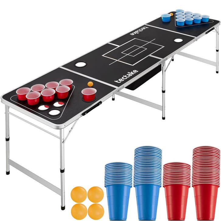 tectake Aluminium bierpongtafel Beer Ball Blitz met koelvak,, Hobby en Vrije tijd, Feestartikelen, Verzenden