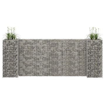 vidaXL Gabion plantenbak H-vormig 260x40x100 cm staaldraad, Verzenden, Nieuw