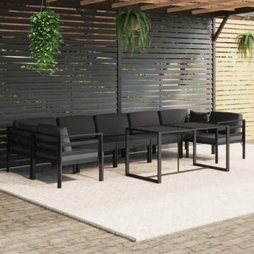 vidaXL 8-delige Loungeset met kussens aluminium, Verzenden, Loungeset