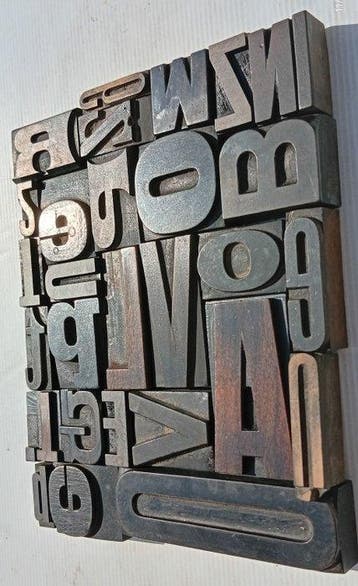 Drukblokken - Samenstelling van oude lettertypen - Italië -