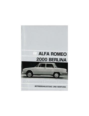 1973 ALFA ROMEO 2000 BERLINA INSTRUCTIEBOEKJE DUITS, Ophalen of Verzenden