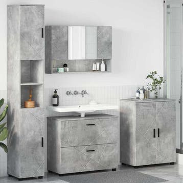 vidaXL Badkamermeubel Set 4 st Beton Grijs 35 x 30 x 192 cm, Verzenden