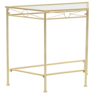 vidaXL Bijzettafel in vintage stijl 87x34x73 cm metaal goud, Maison & Meubles, Verzenden