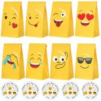 Fako Bijoux - 48 Uitdeelzakjes + Stickers - Emoji / Smiley -, Diversen, Cadeauverpakkingen, Verzenden, Nieuw