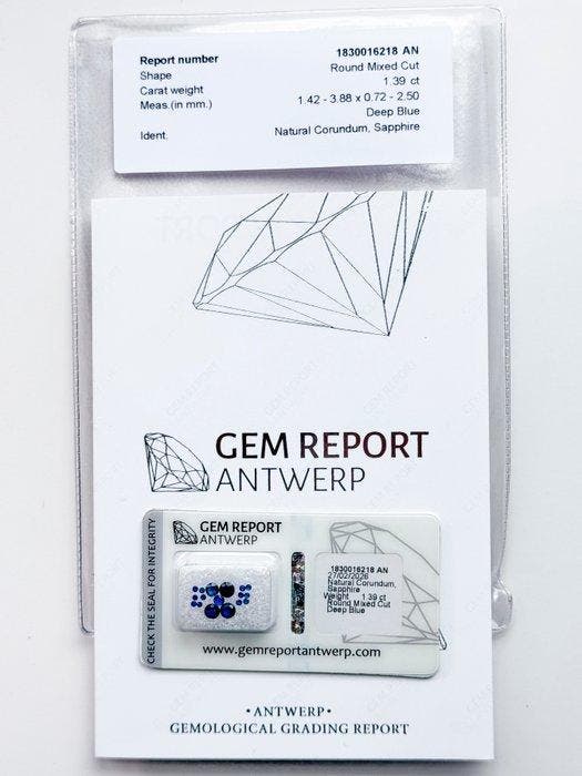 Zonder minimumprijs - 17 pcs Blauw Saffier - 1.39 ct - Gem, Bijoux, Sacs & Beauté, Pierres précieuses