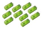 Set van 10 libellen voor waterpas, 15x15x40 mm, groen, Verzenden