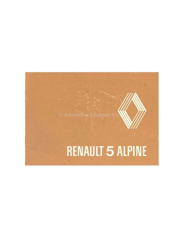 1977 RENAULT 5 ALPINE BIJLAGE INSTRUCTIEBOEK, Auto diversen, Handleidingen en Instructieboekjes, Ophalen of Verzenden
