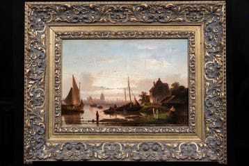 Charles Leickert (1816-1907) - Havengezicht - NO RESERVE