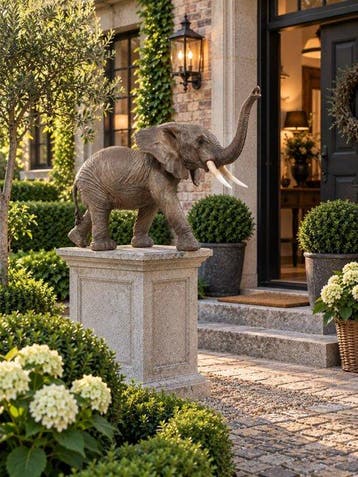 Beeld, large statue of elephant in excellent naturel finish